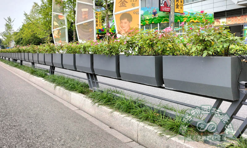 道路自动喷淋装置马鞍花箱案例